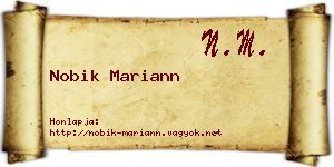 Nobik Mariann névjegykártya